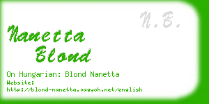 nanetta blond business card